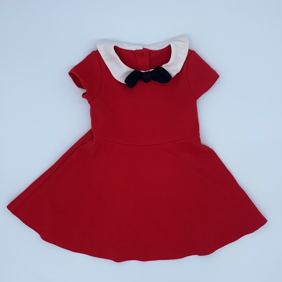 NWOT Olivia for Gymboree Black Bow Solid Red Dress Size 18-24 Months